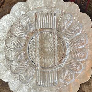 Vintage 11” Le Smith Deviled egg tray